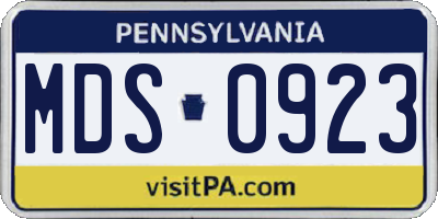 PA license plate MDS0923
