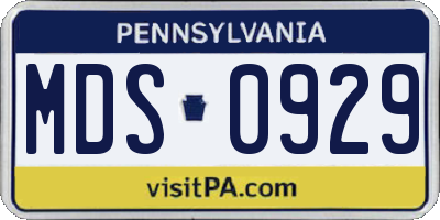 PA license plate MDS0929