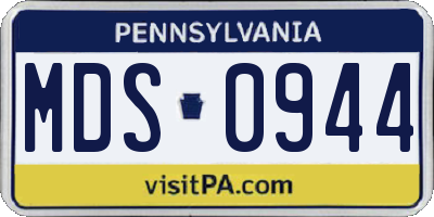 PA license plate MDS0944