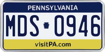 PA license plate MDS0946