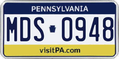 PA license plate MDS0948
