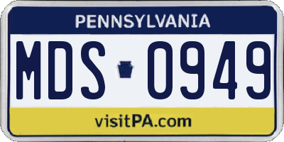 PA license plate MDS0949