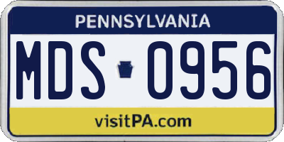PA license plate MDS0956