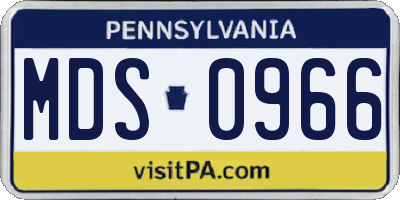 PA license plate MDS0966