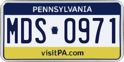 PA license plate MDS0971