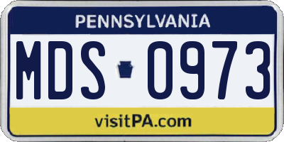 PA license plate MDS0973