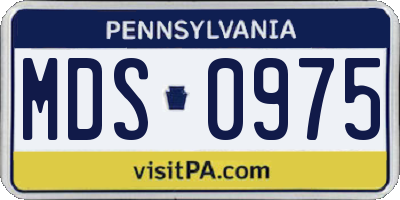 PA license plate MDS0975