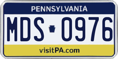 PA license plate MDS0976
