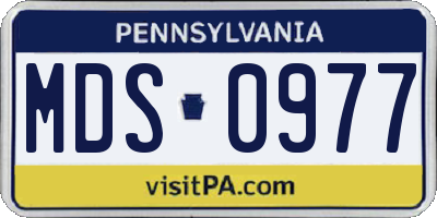 PA license plate MDS0977