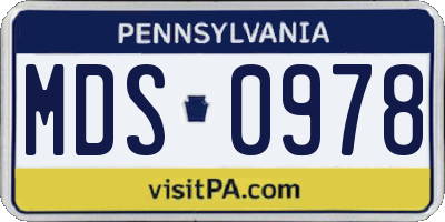 PA license plate MDS0978