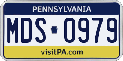 PA license plate MDS0979