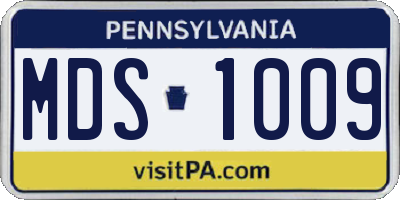 PA license plate MDS1009