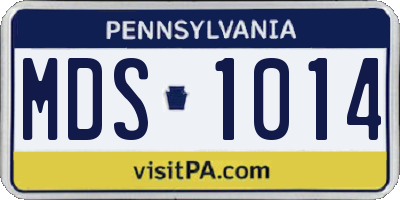 PA license plate MDS1014