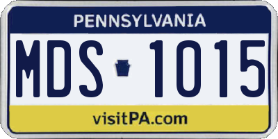 PA license plate MDS1015