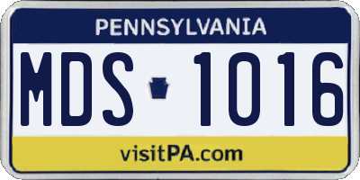 PA license plate MDS1016
