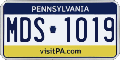 PA license plate MDS1019