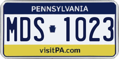 PA license plate MDS1023