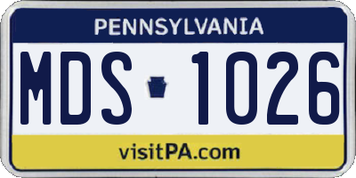 PA license plate MDS1026