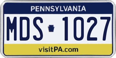 PA license plate MDS1027