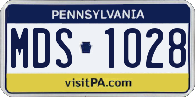 PA license plate MDS1028