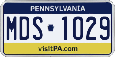 PA license plate MDS1029