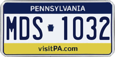 PA license plate MDS1032