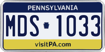 PA license plate MDS1033