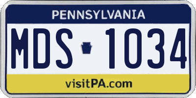 PA license plate MDS1034