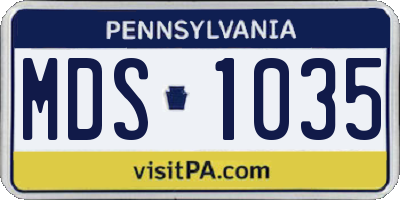 PA license plate MDS1035
