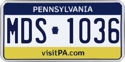 PA license plate MDS1036