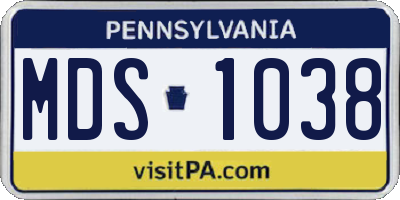 PA license plate MDS1038