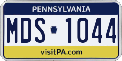 PA license plate MDS1044