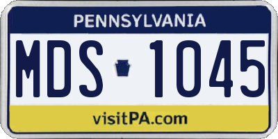PA license plate MDS1045