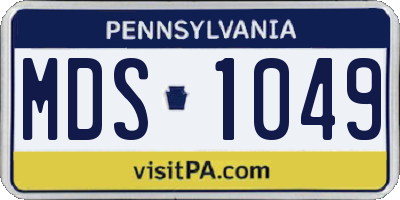 PA license plate MDS1049