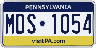 PA license plate MDS1054