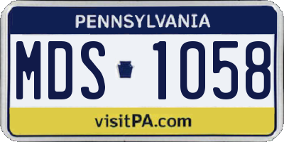 PA license plate MDS1058