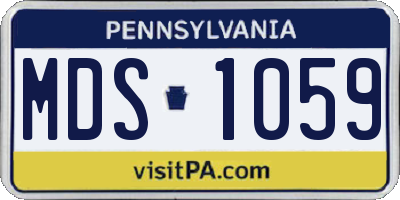 PA license plate MDS1059