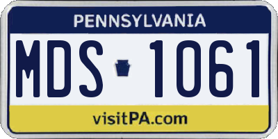 PA license plate MDS1061