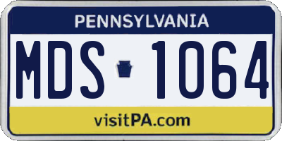 PA license plate MDS1064