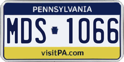 PA license plate MDS1066