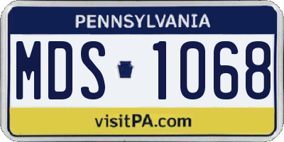 PA license plate MDS1068