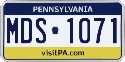 PA license plate MDS1071