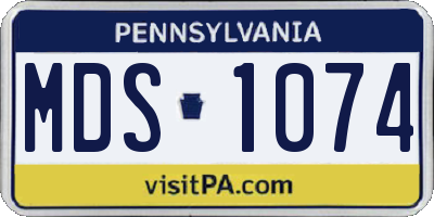 PA license plate MDS1074