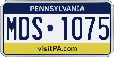 PA license plate MDS1075