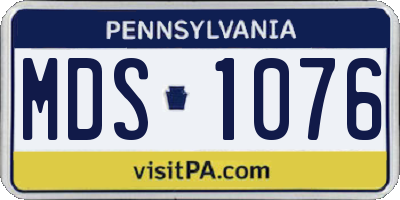 PA license plate MDS1076