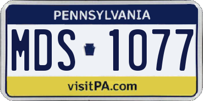 PA license plate MDS1077