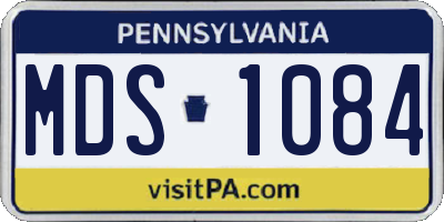 PA license plate MDS1084