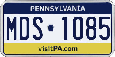 PA license plate MDS1085