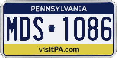 PA license plate MDS1086