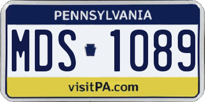 PA license plate MDS1089